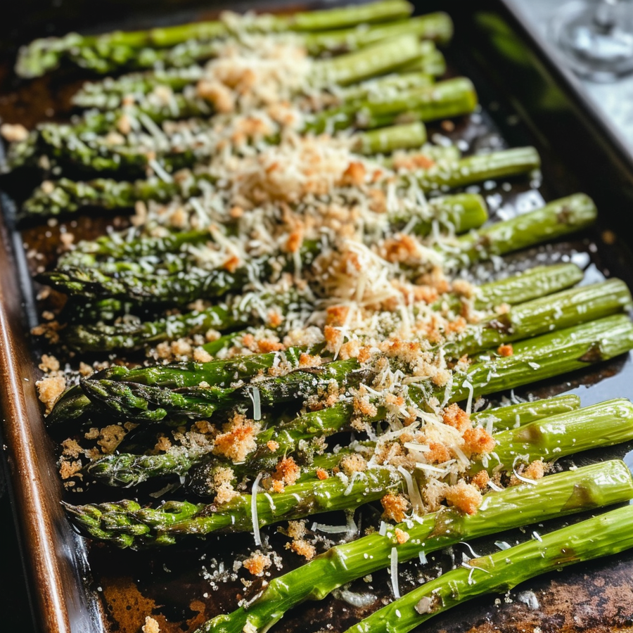 Asparagus with Mustard-Panko Crust