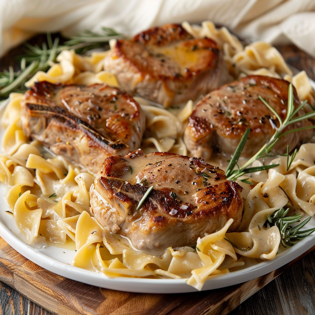Pork Chops with Mustard-Buttermilk Sauce
