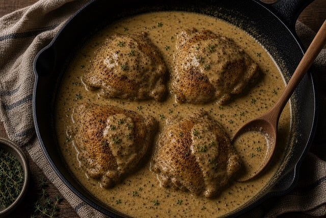 Chicken Thighs with Creamy Mustard Sauce