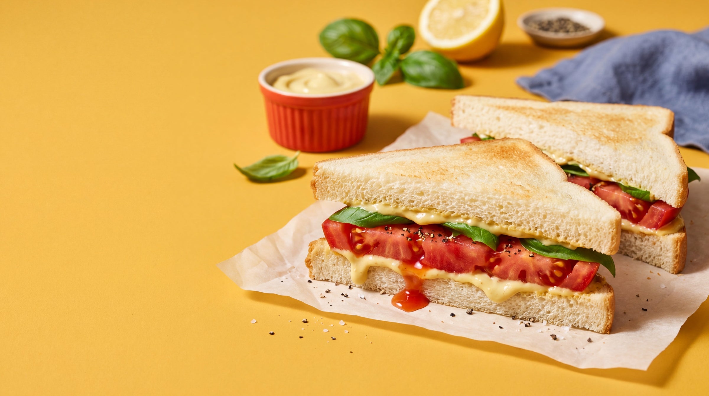 Tomato Sandwich with Hot Mustard Mayo